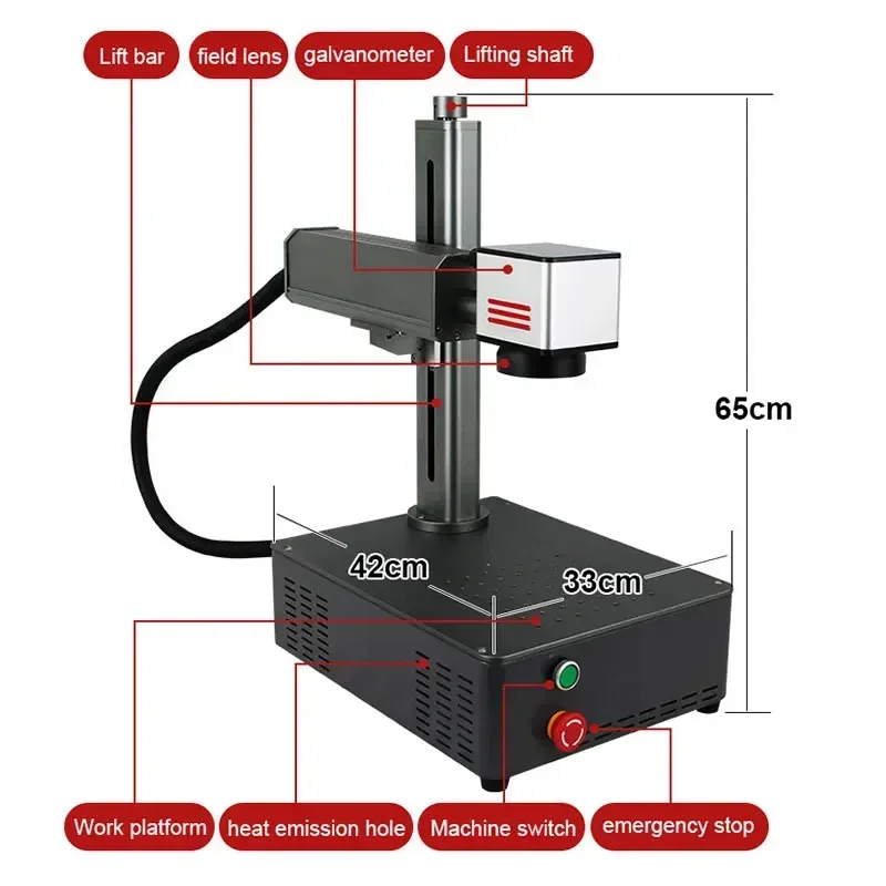 Industrial Laser Marking Machine - Mini drukarka laserowa światłowodowa 20W 30W